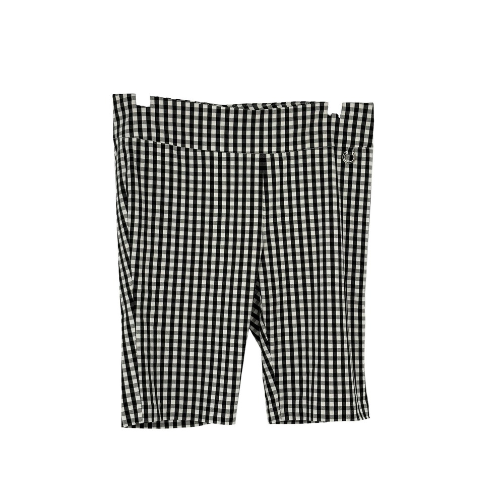 Rafaella Comfort Shorts Black White Gingham Stretch Pull On 10